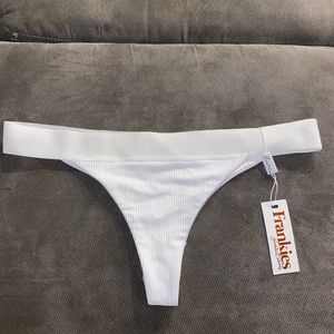 BRAND NEW White Frankie's Bikini Bottoms Sz Large